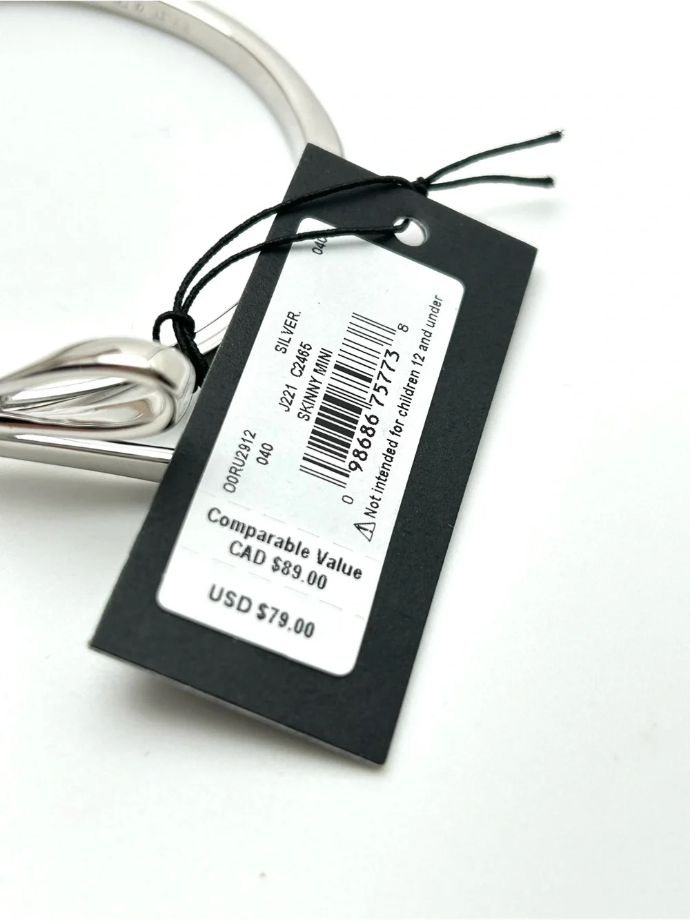 Kate Spade Skinny Mini Silver Hinged Bangle Bracelet NWT - Picture 4 of 4